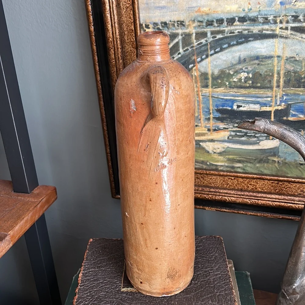 ANTIQUE German 1844 NASSAU Stoneware Bottle Artist Signed - Picture 10 of 12
